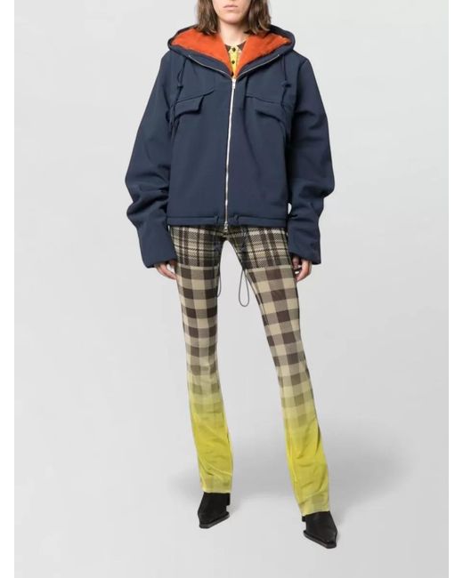 OTTOLINGER Blue Hooded Jacket Drawstring Hem Flap Pockets