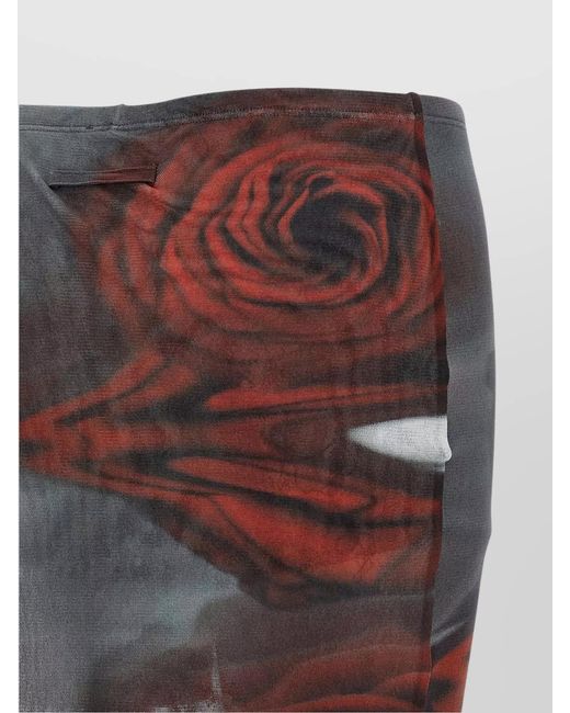 Jean Paul Gaultier Brown Printed Asymmetric Midi Skort