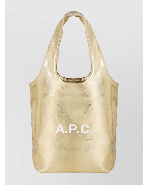 A.P.C. Natural Metallic Finish Shopping Shoulder Bag
