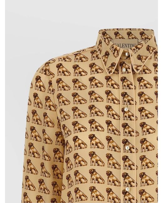 Valentino Garavani Natural Silk Printed Shirt
