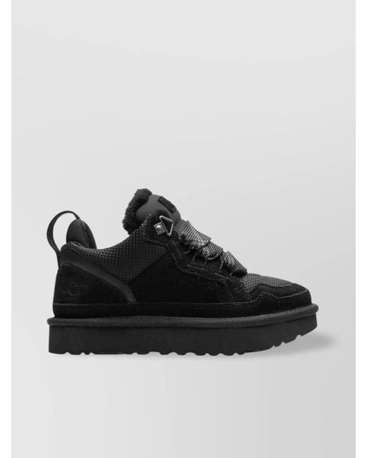 Ugg Black Padded Collar Canvas Sneakers