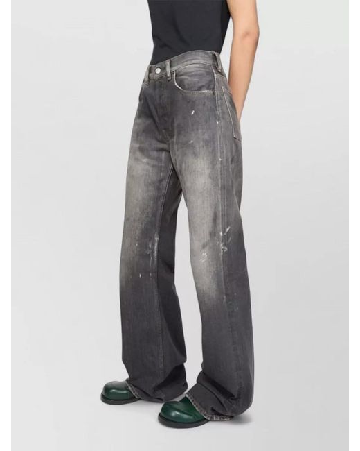 Acne Gray Denim Wide-Leg Trousers