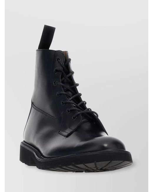 Tricker's Black Leather Ankle Boots for men