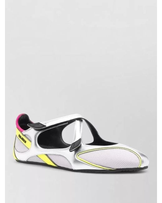 The Attico Metallic Mesh Cutout Ballerina Shoes