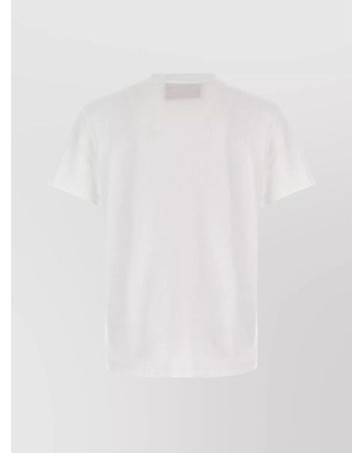 Valentino Garavani White Cotton Logo Print T-Shirt for men