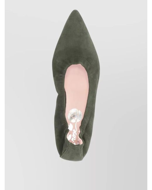 LA ROSE Multicolor Suede Kitten Heel Pumps Pointed Toe