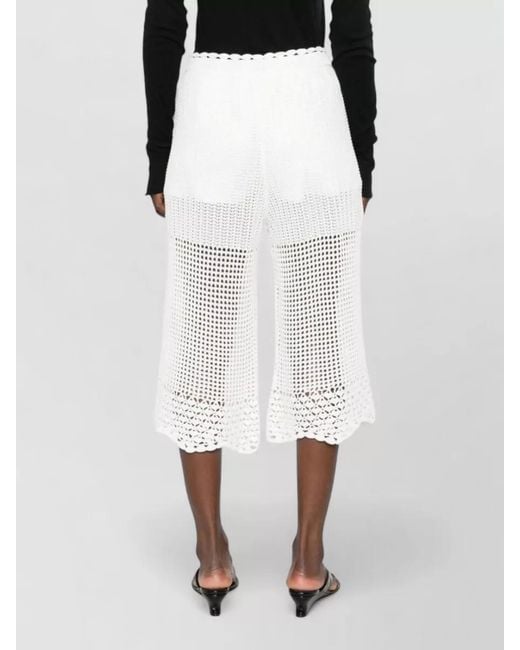 IRO White Beachwear Skirt Elastic Waist Crochet Panels