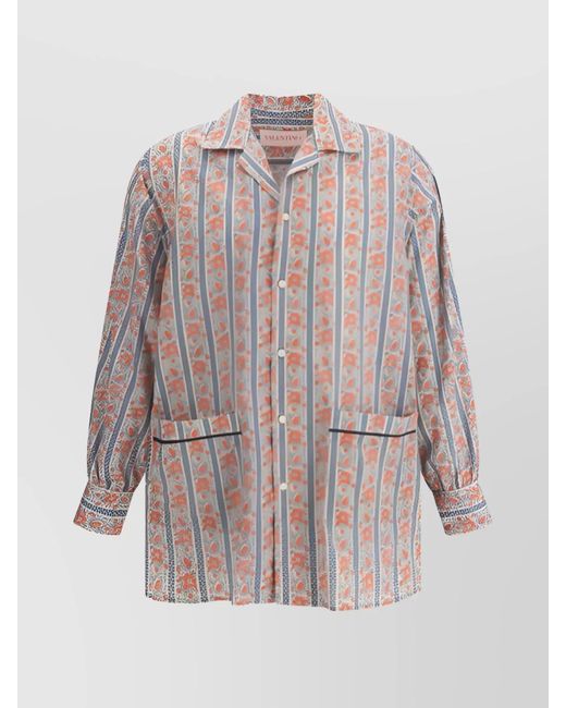 Valentino White Printed Cotton Shirt for men