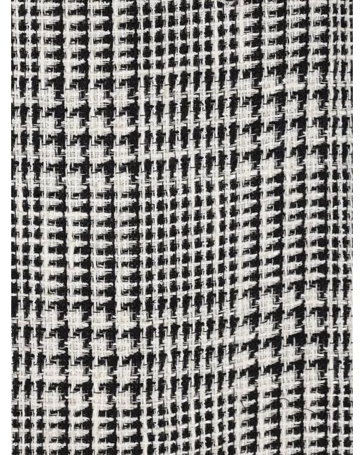Gianluca Capannolo Gray Knee Length Dress Checked Pattern Long Sleeves