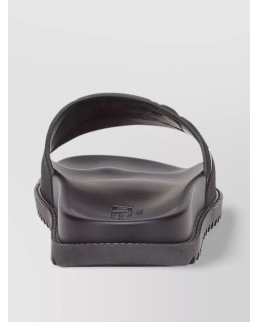 Fendi Black Rubber Logo Strap Slides for men