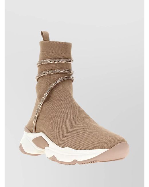Rene Caovilla White Cleo Running High-Top Sneakers