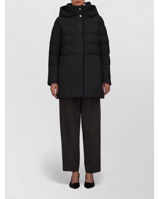 Herno Black Quilted Paneled Puffer Coat