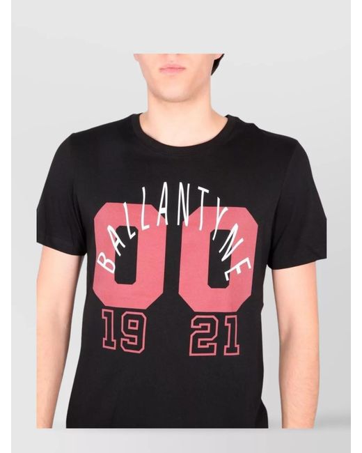 Ballantyne Black Logo Print Cotton T-Shirt for men