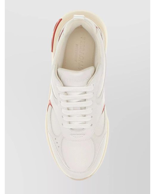 Ferragamo Pink Nappa Leather And Suede Sneakers With Gancini Detail