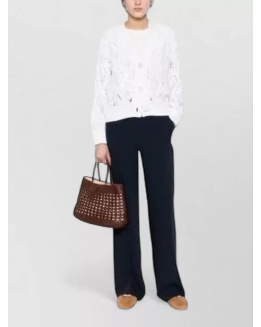 P.A.R.O.S.H. Blue Trousers Full Length Wide Leg