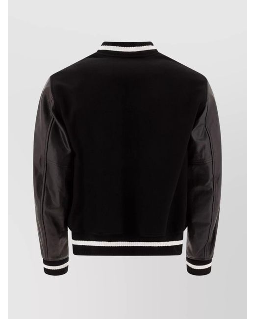 Givenchy Black Wool Varsity Bomber Jacket for men