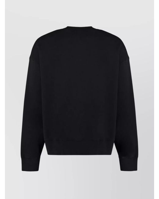 Palm Angels Blue Cotton Ribbed Crew-Neck Sweatshirt for men