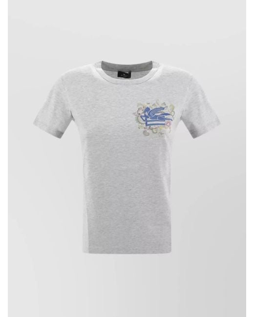 Etro White Cotton Short-Sleeve T-Shirt