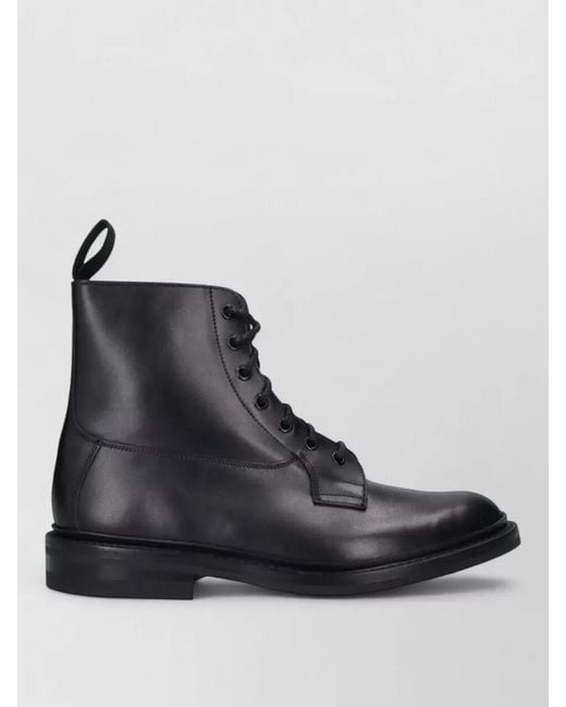 Tricker's Black Leather Derby Shoes for men