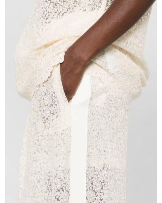 Ermanno Scervino White Embroidered Wide-Leg Trousers