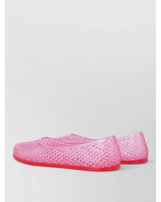 Ancient Greek Sandals Pink Pvc Mesh Ballerina Flats