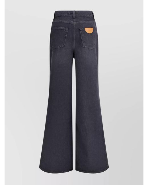 Chloé Blue Denim High-Rise Wide-Leg Trousers