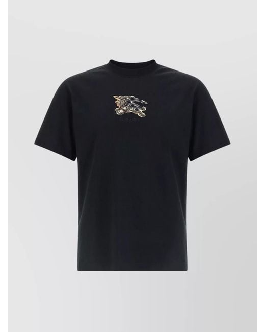 Burberry Black Seth Ekd Crew Neck Short Sleeve T-Shirt for men