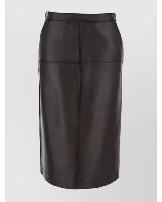 P.A.R.O.S.H. Black Midi Skirt With High Waist Design