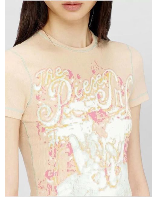 DIESEL White Brendia Short Sleeve Crew Neck Top