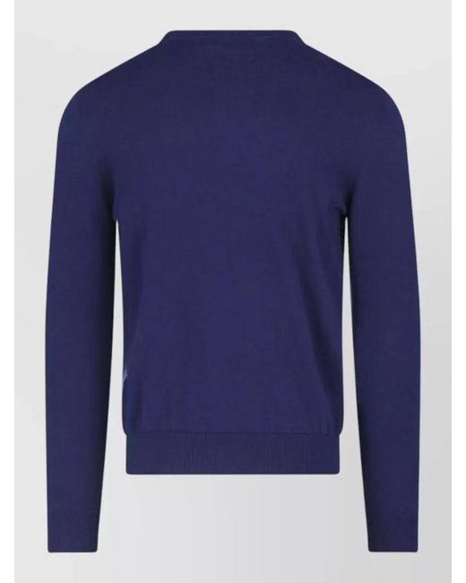 Ballantyne Blue Argyle Pattern Crew Neck Knit Sweater for men