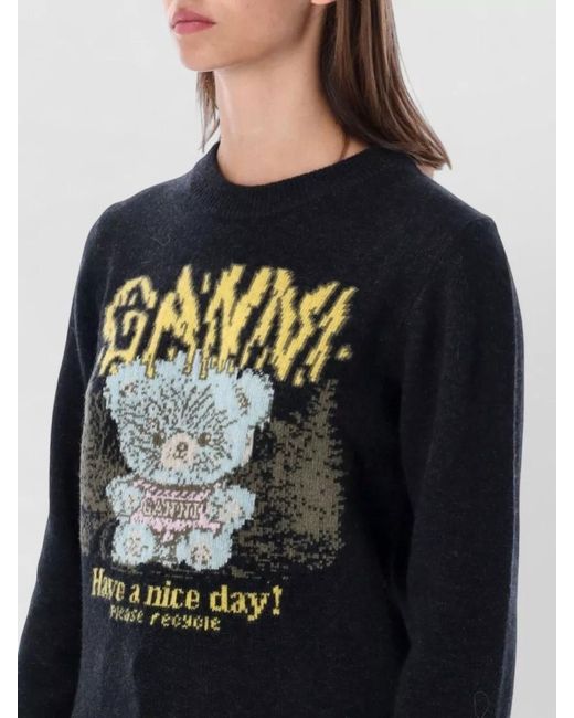 Ganni Black Wool Sweater