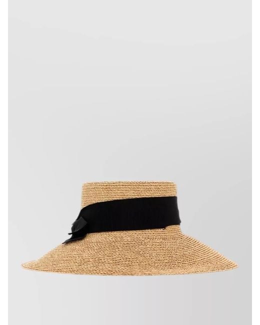 Helen Kaminski Multicolor Tilly Straw Hat Wide Brim Ribbon