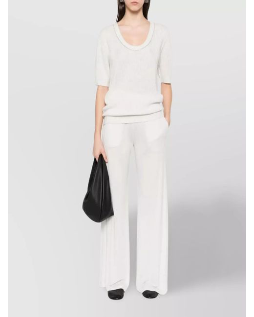 Fabiana Filippi White Cashmere Knitted Top