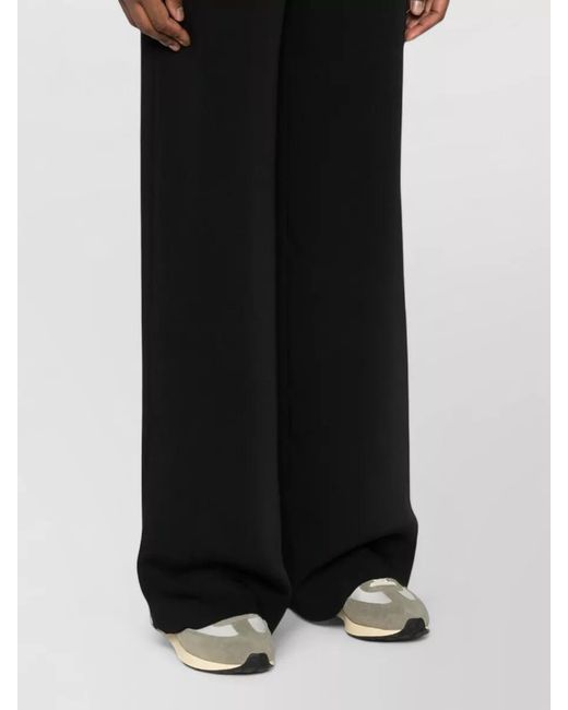 Herno Black Trousers Side Pockets Wide Leg Design