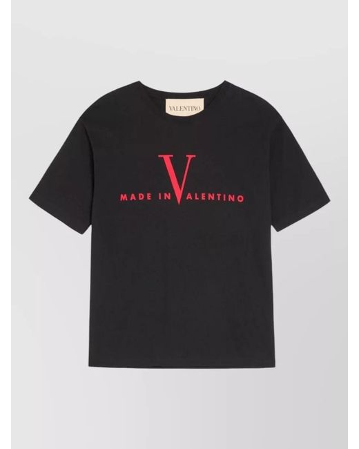 Valentino Garavani Black Cotton Printed Regular-Fit T-Shirt for men