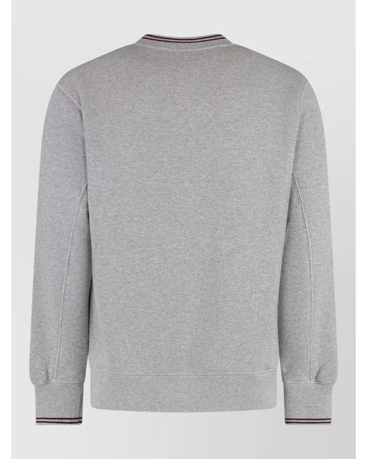 Autry Gray Logo Cotton Blend Crew Neck Sweatshirt for men