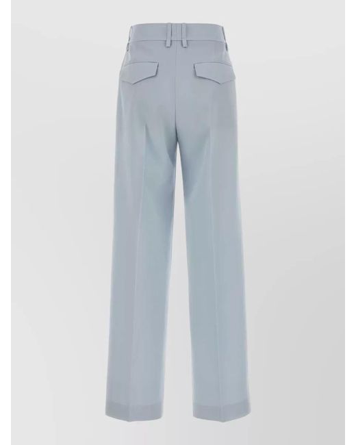 Jil Sander Blue Wool Wide-Leg Trousers