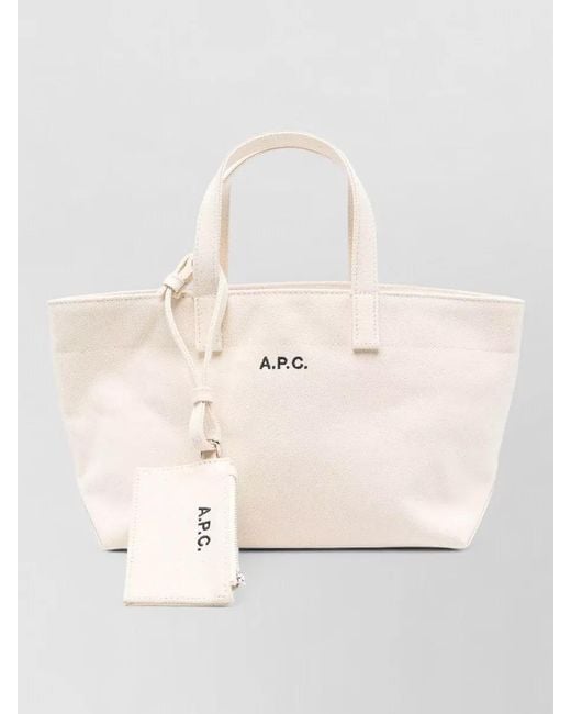 A.P.C. Natural Drummer Canvas Tote Bag Small Handles