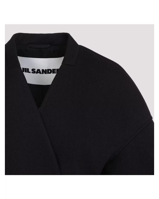 Jil Sander Blue Virgin Wool Wrap Fitted Jacket