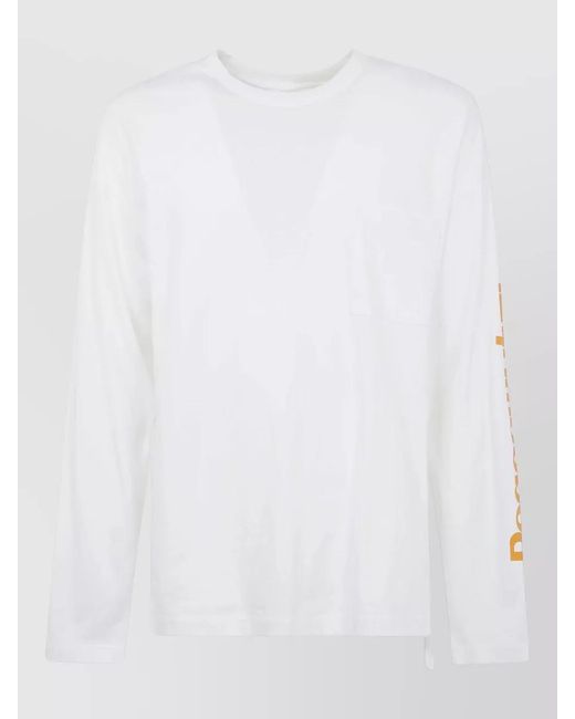 OAMC White Peacemaker Long Sleeve T-Shirt Pocket Crew