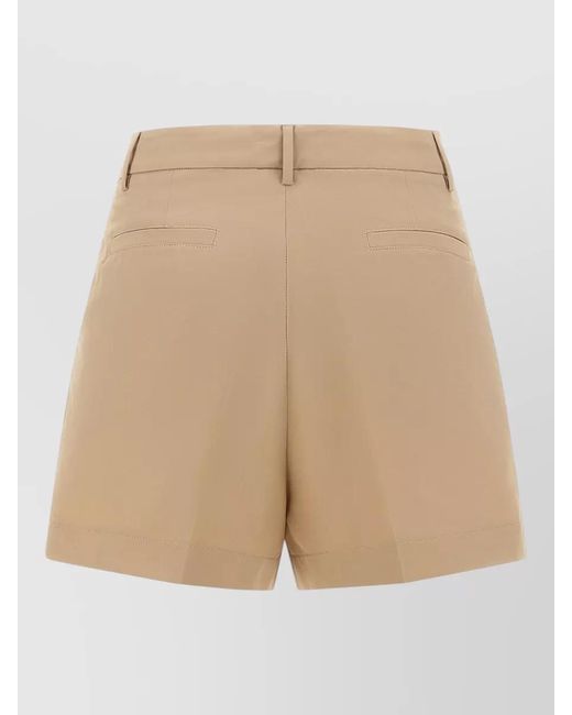 Fabiana Filippi Natural Tailored Bermuda Shorts Front Pleats Belt Loops