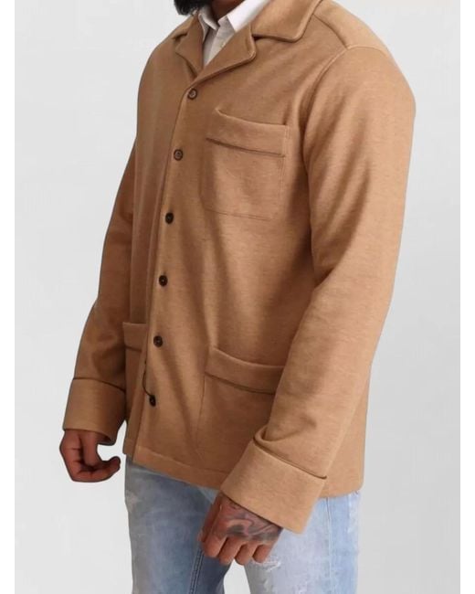 Dolce & Gabbana Blue Cotton Camel Knit Button Collared Jacket for men