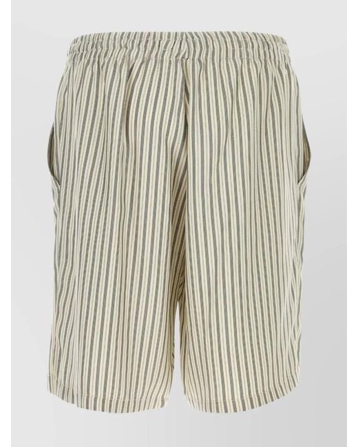 LeKasha Natural Embroidered Silk Bermuda Shorts for men