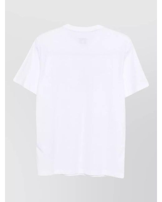Emporio Armani White Printed Cotton Crew-Neck T-Shirt for men