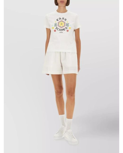 Casablanca White Fitted Cotton T-Shirt