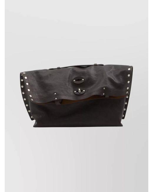 Zanellato Black Leather Tote Bag