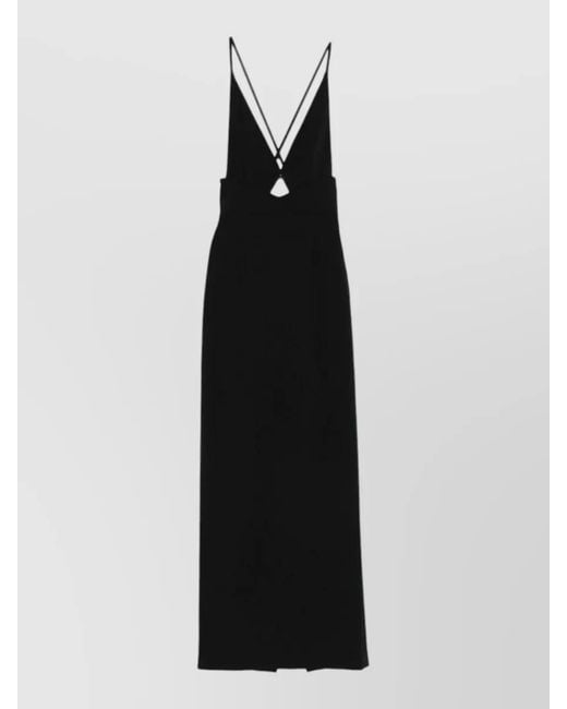 Solace London Black Milly Dress Strappy Back V Neckline