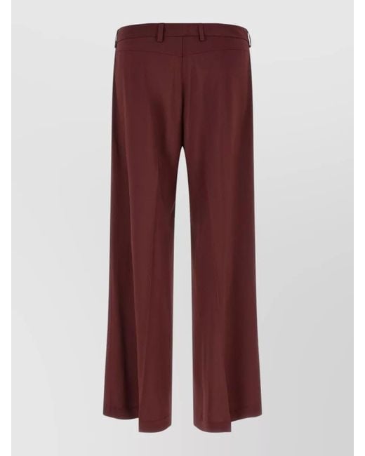 Alberto Biani Purple Wide Leg Pants Belt Loops Side Pockets