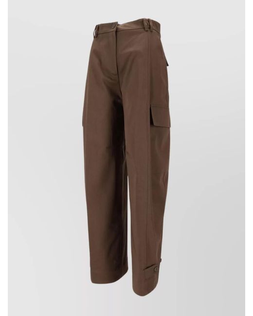 P.A.R.O.S.H. Brown Wide-Leg Trousers