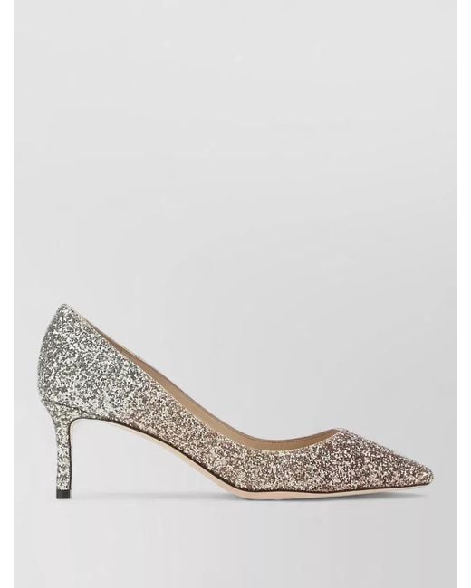 Jimmy Choo Multicolor Leather Romy 60 Pumps Glitter Finish